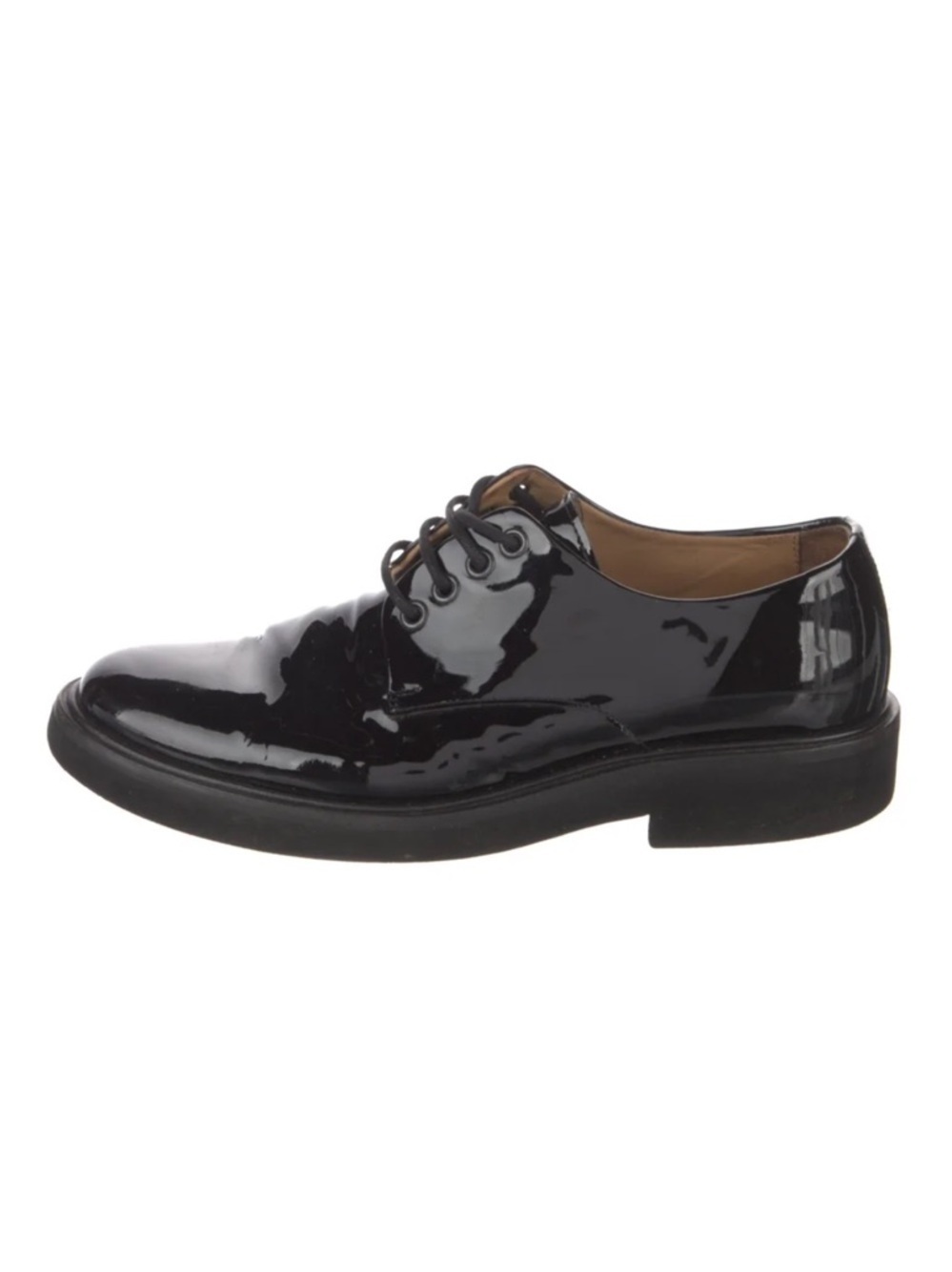 A.P.C. Men's Black Patent Leather Derby Shoes